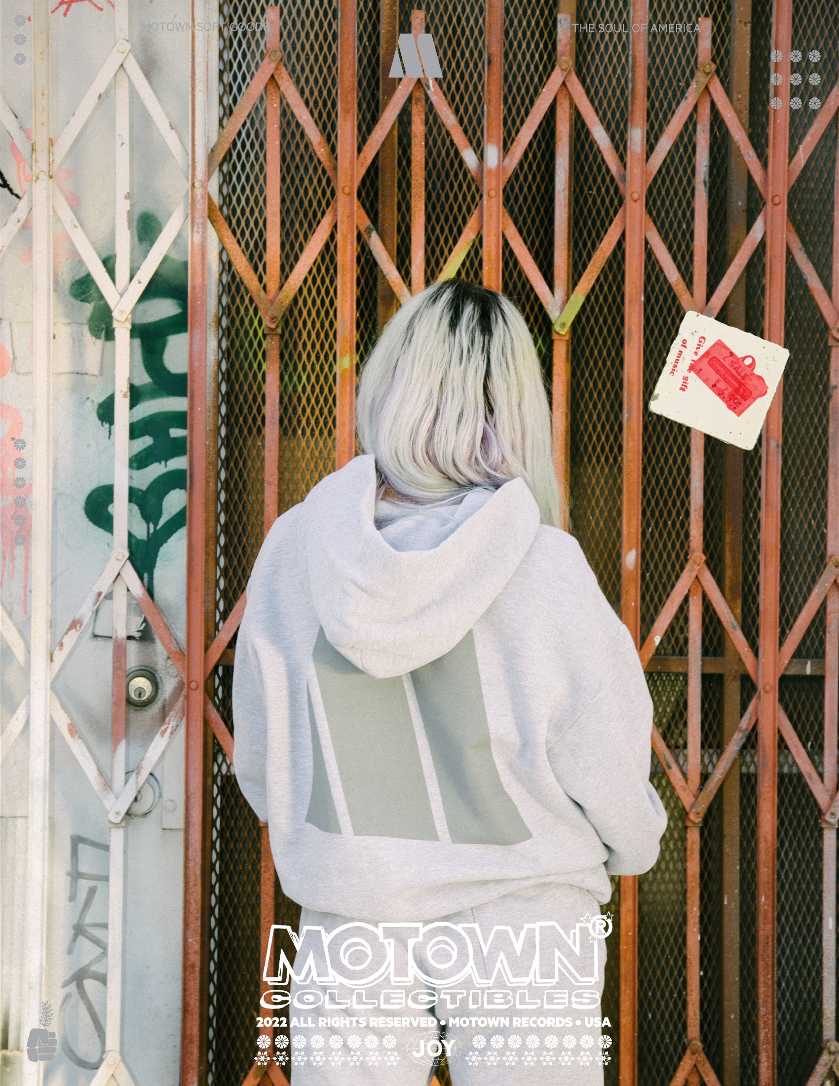 Grey Motown Essentials Hoodie Model